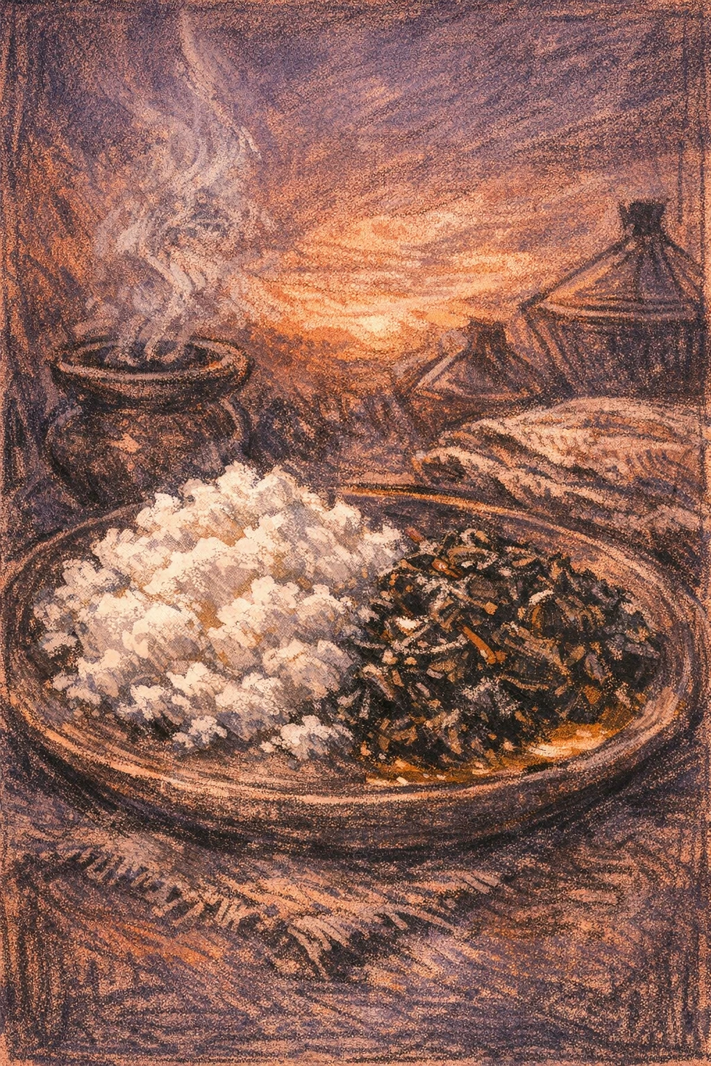 Ayib with Spiced Collard Greens and Niter Kibbeh