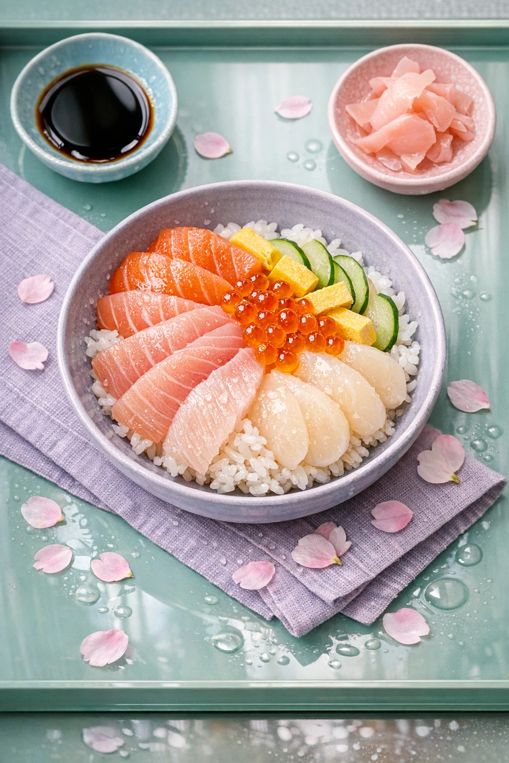 Chirashi Bowl with Seasonal Sashimi and Hand-Fanned Sushi Rice