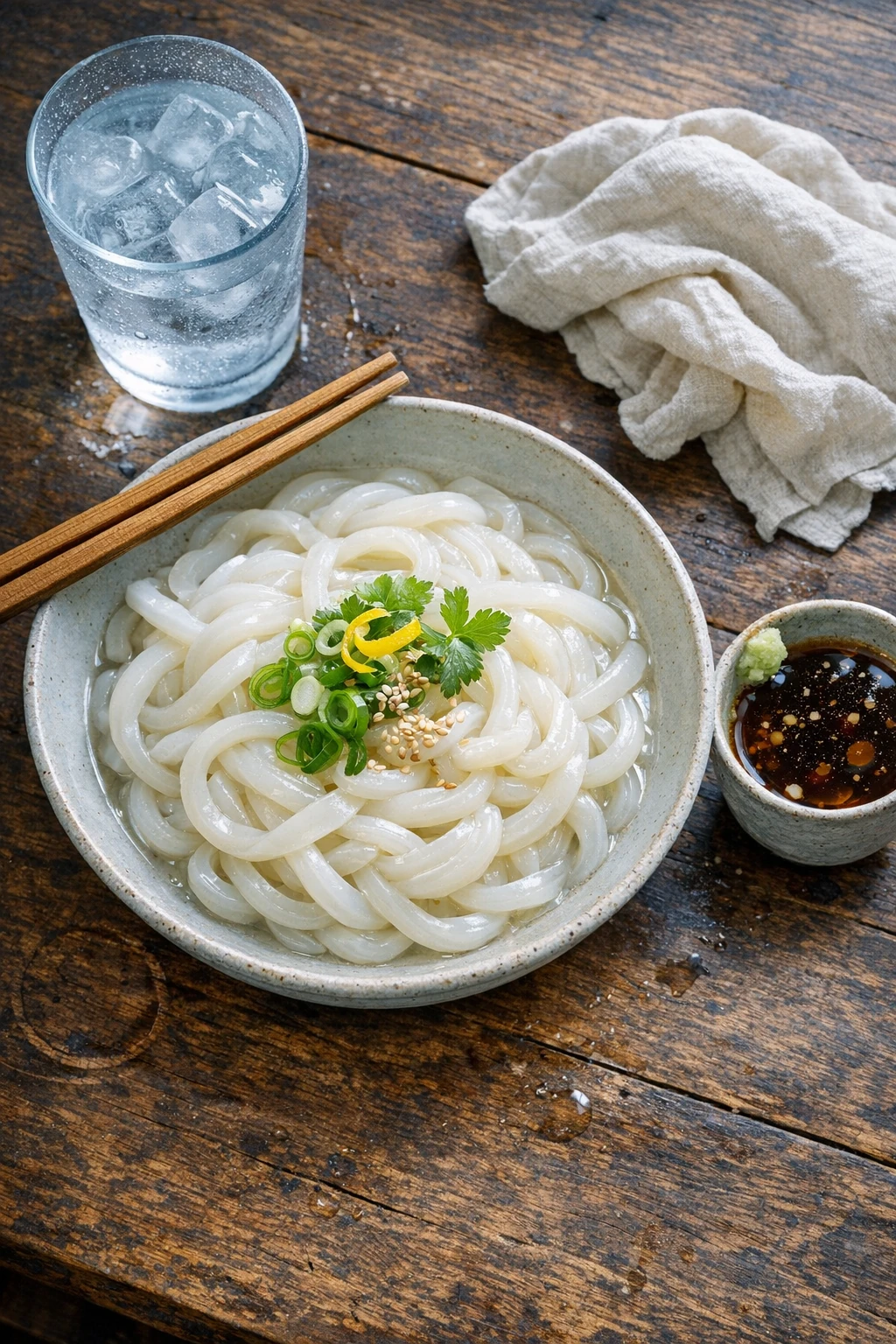 Sanuki Udon from Scratch: Foot-Kneaded Noodles with Chilled Spring Tsuyu