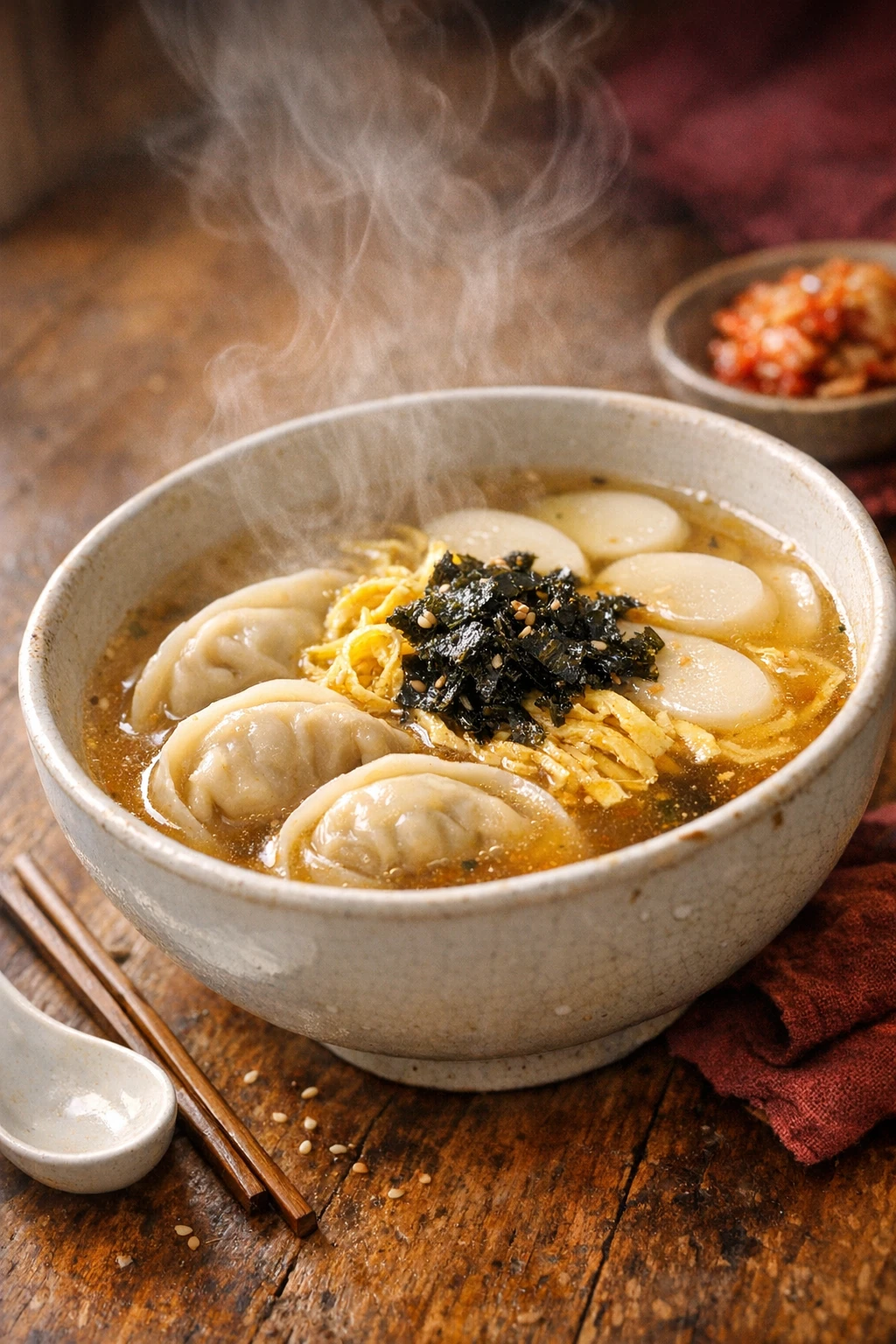Tteok Manduguk: Rice Cake and Dumpling Soup