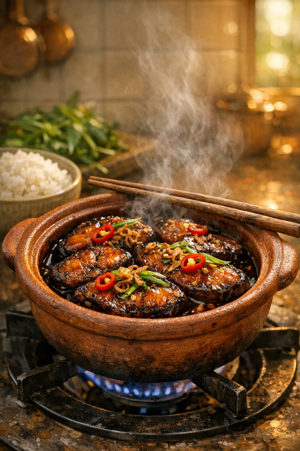 Ca Kho To: Mekong Caramelized Catfish in Clay Pot