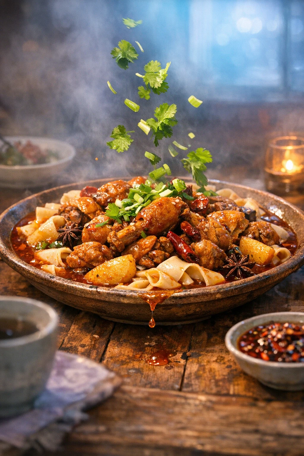 Da Pan Ji: Xinjiang Big Plate Chicken with Belt Noodles