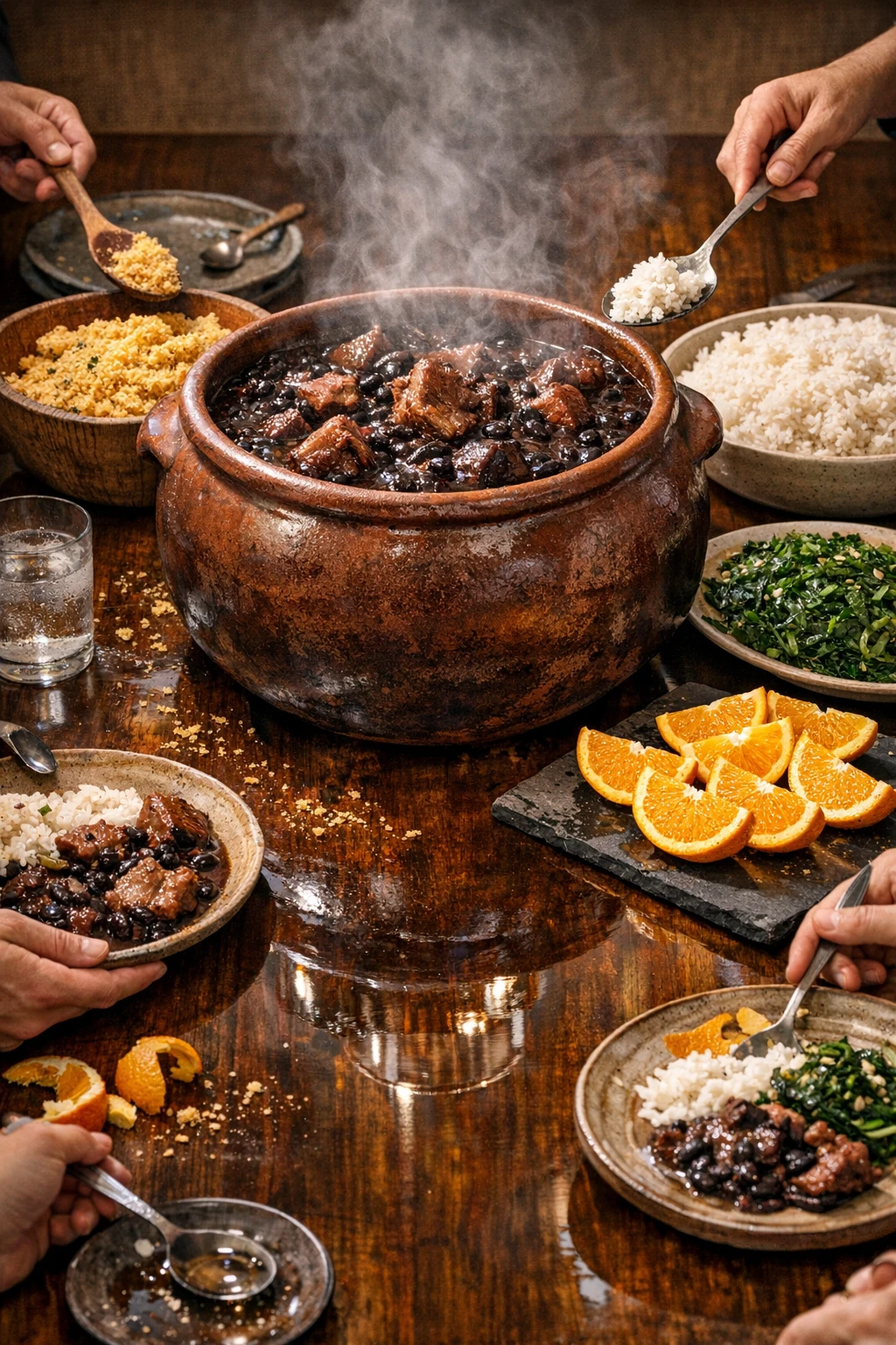 Feijoada Completa: Brazilian Black Bean Stew with Spring Sides