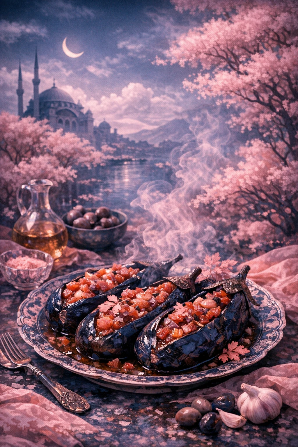 Imam Bayildi, Silky Stuffed Eggplant Braised in Olive Oil