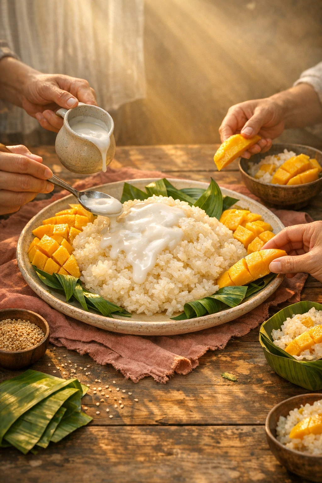 Khao Niao Mamuang, Coconut-Drenched Sticky Rice with Golden Mango
