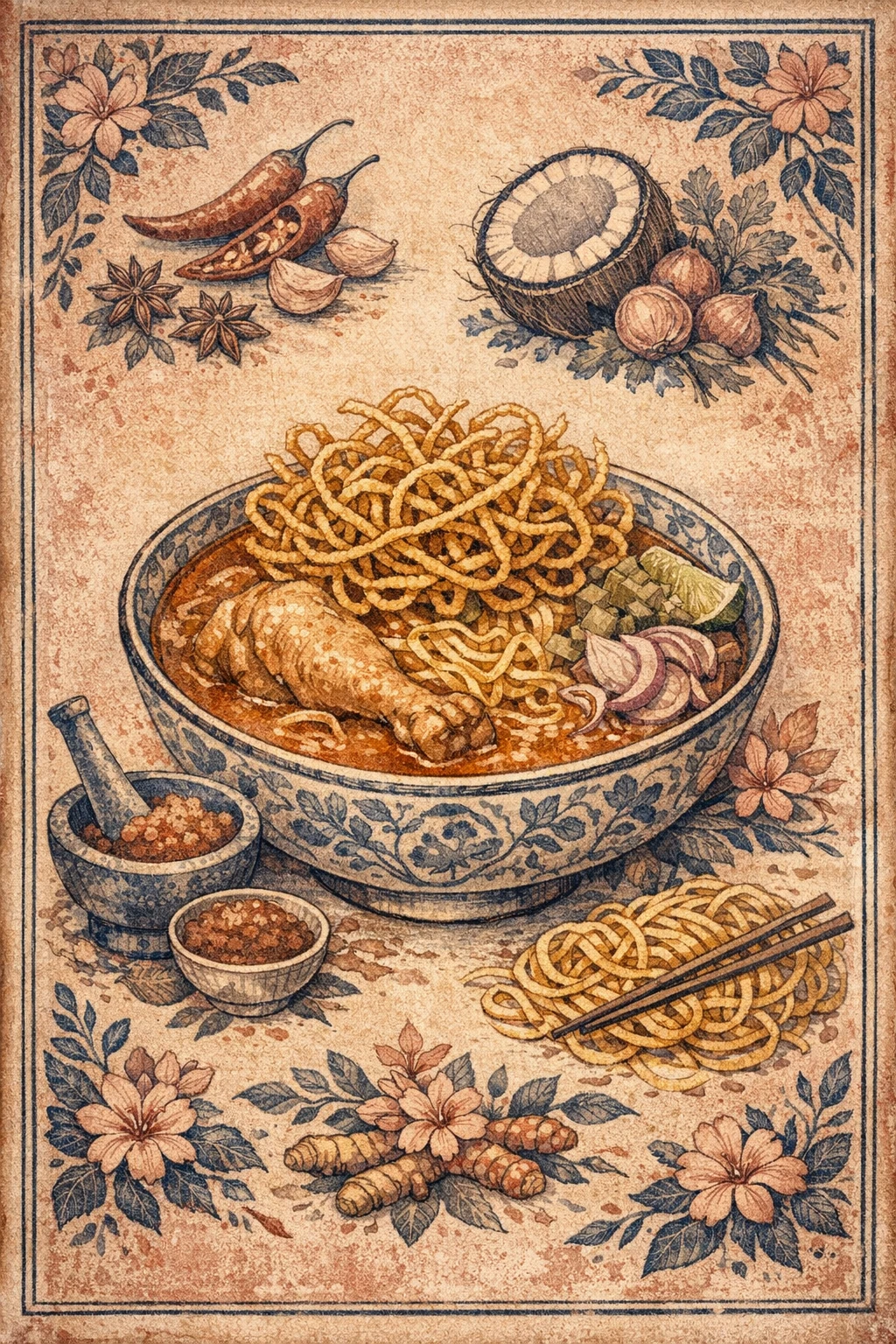 Khao Soi - Northern Thai Coconut Curry Noodles with Crispy Noodle Crown