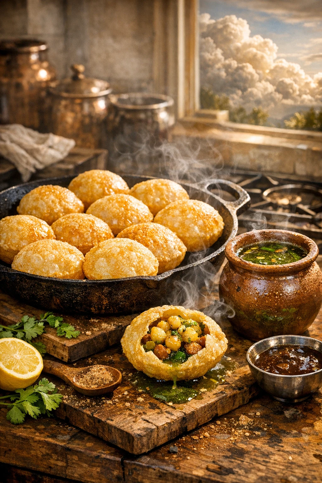 Pani Puri: Crispy Hollow Shells with Spiced Spring Water