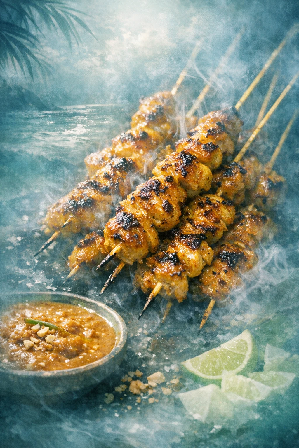 Sate Ayam: Malaysian Chicken Satay with Smoky Peanut Sauce