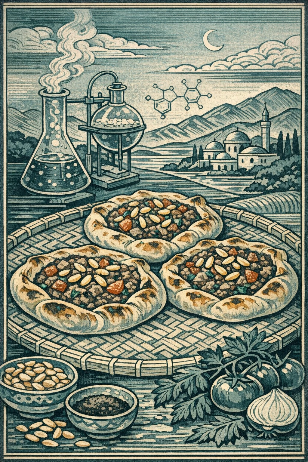 Sfiha: Lebanese Open-Faced Meat Pies with Toasted Pine Nuts