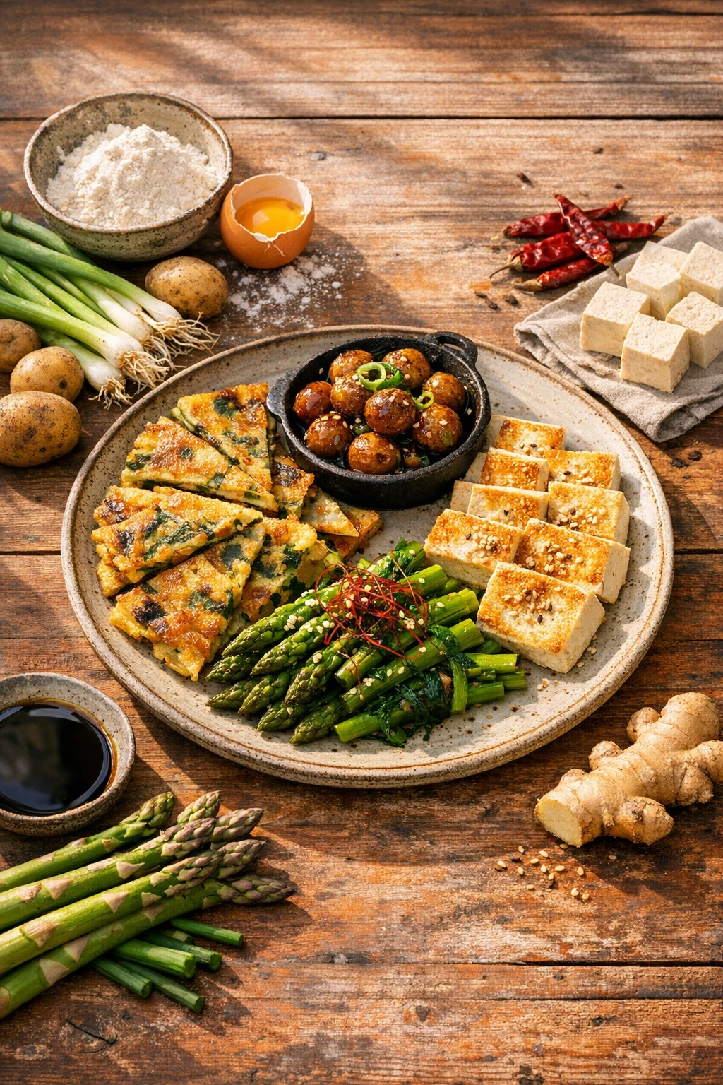 Spring Makgeolli Anju Platter: Four Snacks for the Family Table