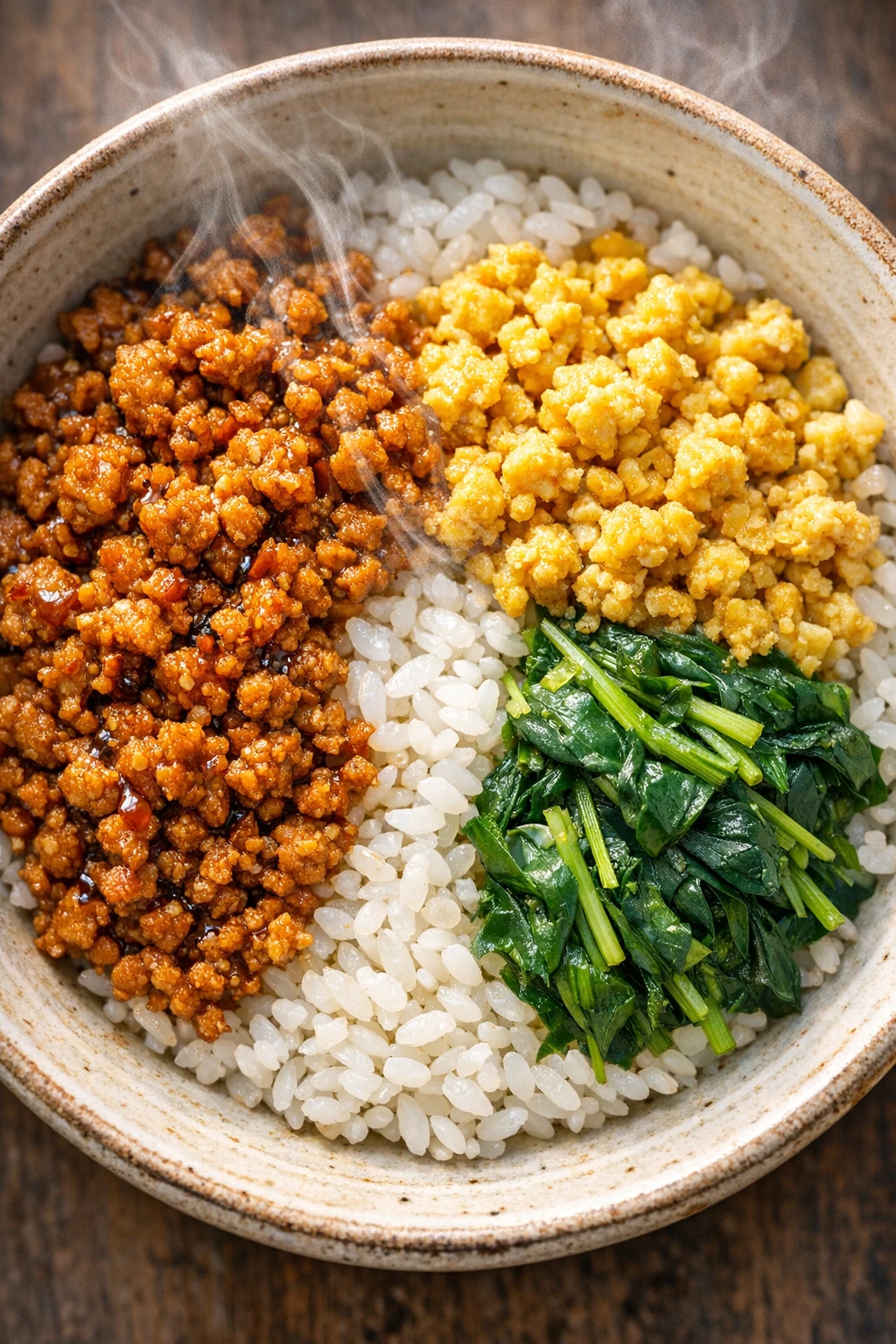 Vegan Soboro Don: Three-Color Spring Rice Bowl