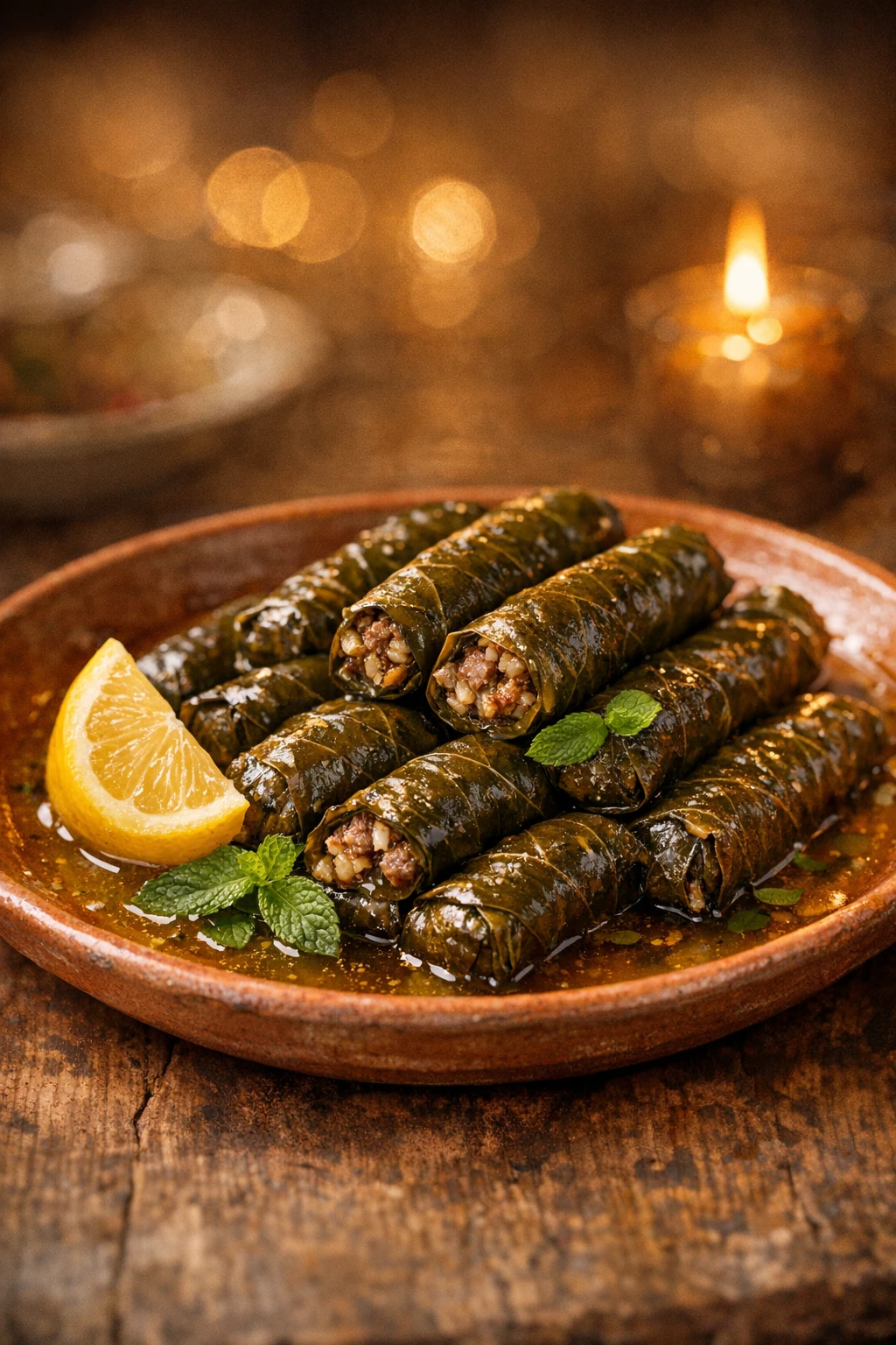 Warak Enab: Lebanese Stuffed Grape Leaves with Lamb